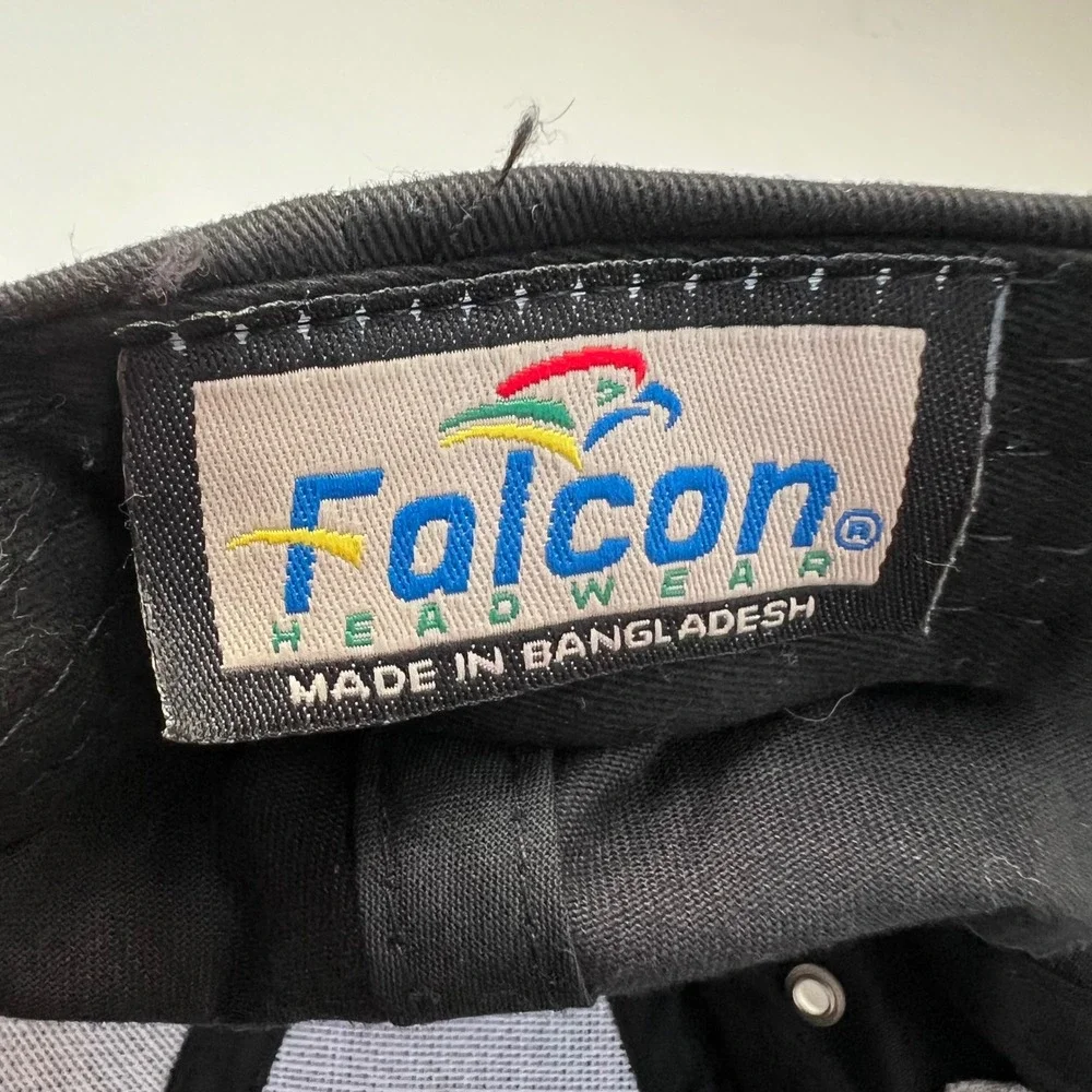 Johnny Rockets Mohegan Sun Falcon Headwear Black Embroidered Strapback Hat Cap